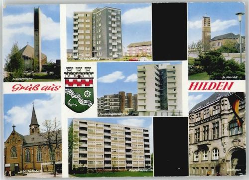 Hilden Erlöserkirche Kastanienweg Kirche St. Konrad Wappen Furtwänglerstraße Kirche St. Jakobus Poststraße Rathaus
