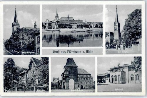 Flörsheim Kirche Rathaus Bahnhof Schule