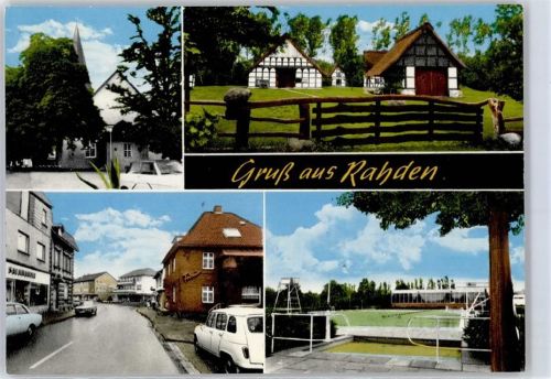 Rahden Schwimmbad Straßenansicht Kirche