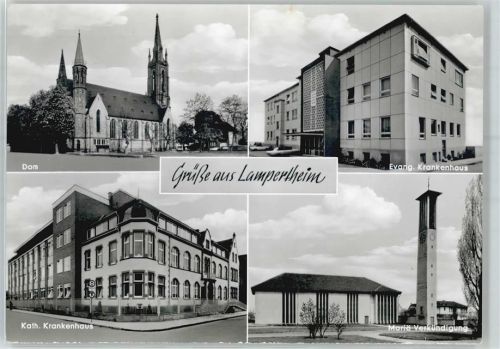 Lampertheim Dom Evangelisches Krankenhaus Katholisches Krankenhaus Kirche Mariä Verkündigung