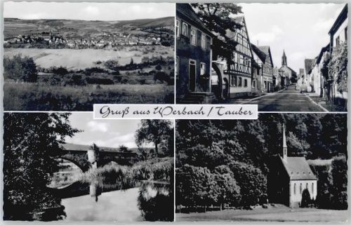 97956 W6977 Werbach - Straßenansicht Brücke Kapelle