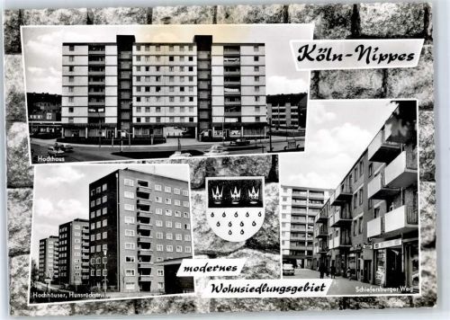 Köln Nippes 501 Hochhaus Hunsrückerstraße Schiefersburger Weg Wappen