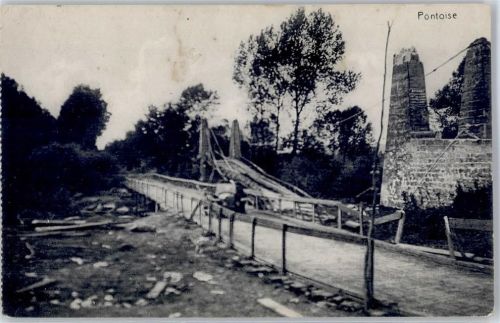 Pontoise 1915 zerstörte Brücke