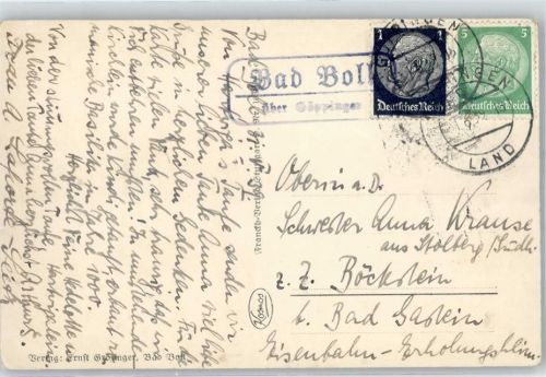 73087 W7325 Bad Boll - Landpoststempel Kirche Geschäft