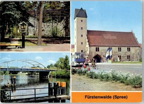 Fürstenwalde Heimattiergarten Brücke der Thälmann Pioniere Rathaus