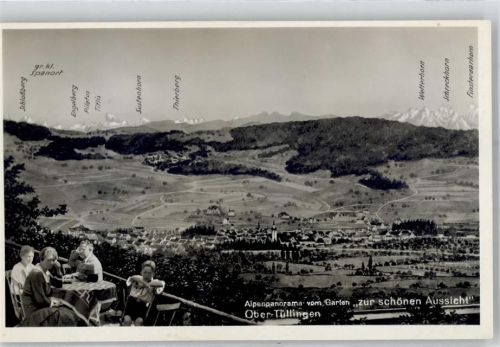 Tüllingen Gasthaus Zur schönen Aussicht Alpenpanorama vom Garten