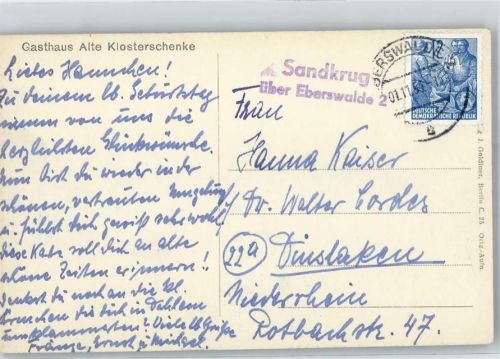 Sandkrug Landpoststempel Kloster Chorin