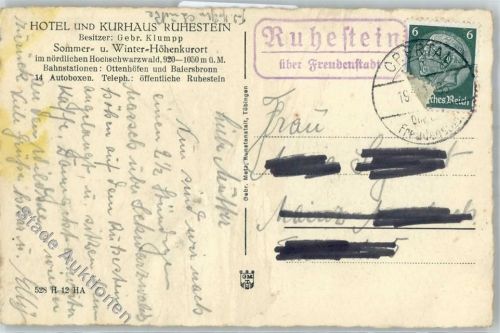 Ruhestein Landpoststempel Der Wildsee