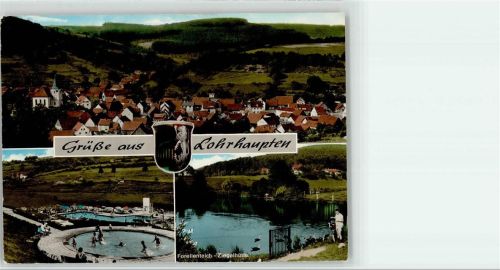 63639 W6487 Lohrhaupten - Schwimmbad Forellenteich Ziegelhütte Wappen
