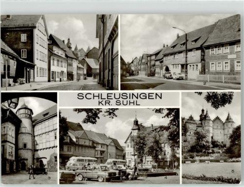 Schleusingen Bahnhofstraße Schlossstraße Schloss Bertholdsburg Marktplatz Omnibus Burghof