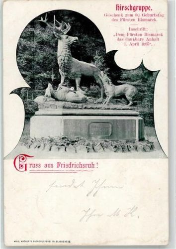 Friedrichsruh 1903 Hirschgruppe