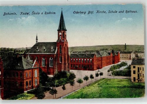 Bohumin Bahnhof Kirche Schule Rathaus