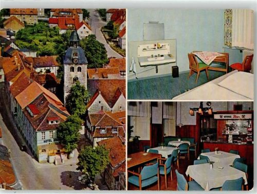 38154 W3308 Königslutter am Elm - Fliegeraufnahme Hotel Gasthaus Stadtkeller K.Döhrmann Kirche