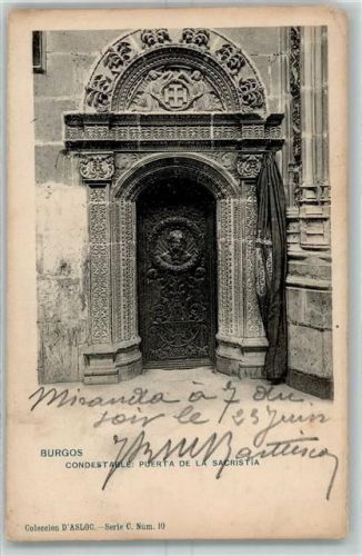 Burgos 1919 - Condestable Puerta de la Sacristia