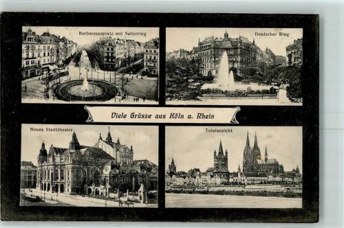 Köln Deutscher Ring Barbarossaplatz mit Salierring Neues Stadttheater Dom