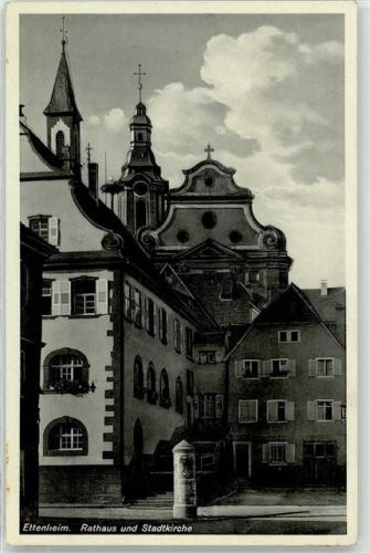 Ettenheim Litfaßsäule Rathaus Stadtkirche