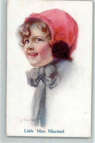1913 Little Miss Mischief Kind mit Mütze AK