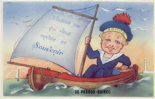 Perros-Guirec Perros-Guirec (Frankreich) Leporello, Bootsjunge auf Fahrt I-II
