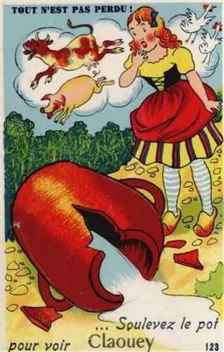 Claouey Claouey (Frankreich) Leporello, Mädchen mit zerbrochenem Milchkrug I-II