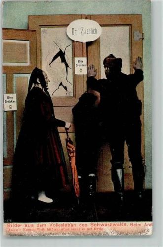 Beim Arzt Dr. Zierlich Tür Tracht Schirm No.5017