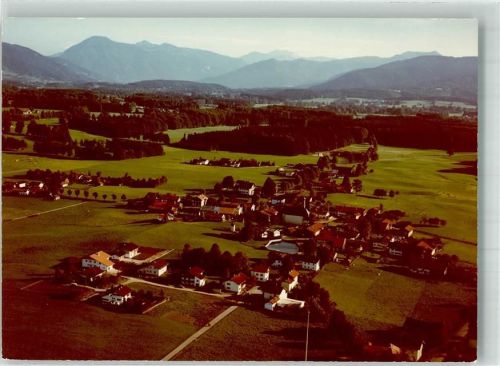 Schaftlach Fliegeraufnahme Ort handschrfitlich Foto Original aus Archiv eines Ansichtskartenverlags
