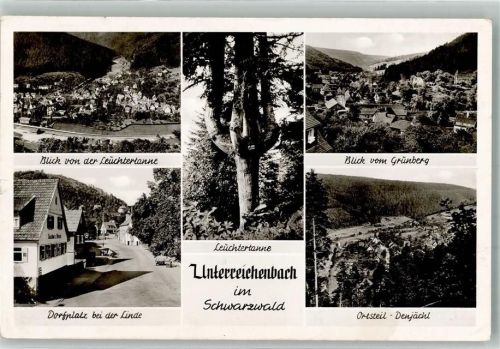 Unterreichenbach Ortspanorama Dorfplatz bei der Linde Leuchtertanne Ortsteil Denjächl
