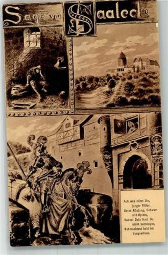 06628 O4801 Saaleck Künstlerkarte Die Sage von Burg Saaleck in Bild und Wort