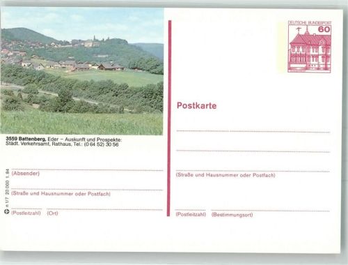 35088 W3559 Battenberg Eder Ganzsache