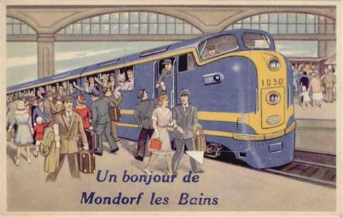 Mondorf-les-Bains Mondorf (Luxemburg) Leporello, Bahnhof, Eisenbahn I-II