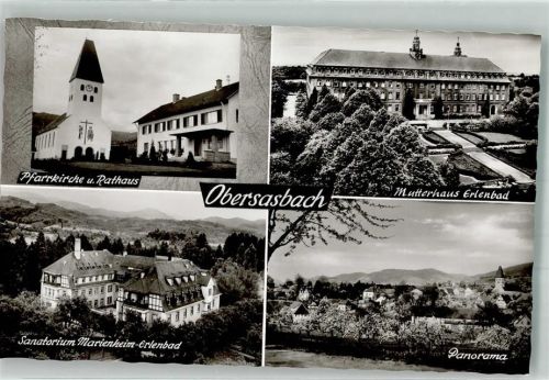 Obersasbach Kirche Rathaus Mutterhaus Erlenbad Sanatorium