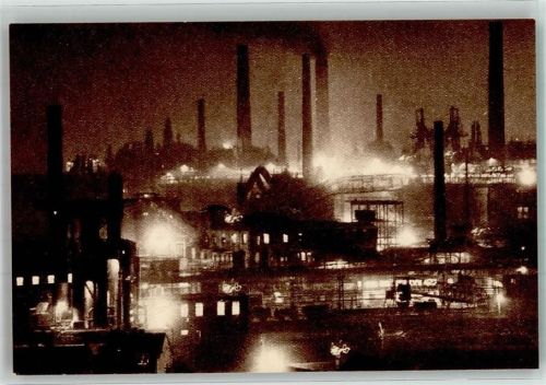 Völklingen Fabrik Eisen-Werke bei Nacht