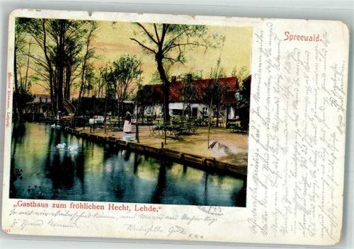 Lehde 1903 Gasthaus zum fröhlichen Hecht Spreewald