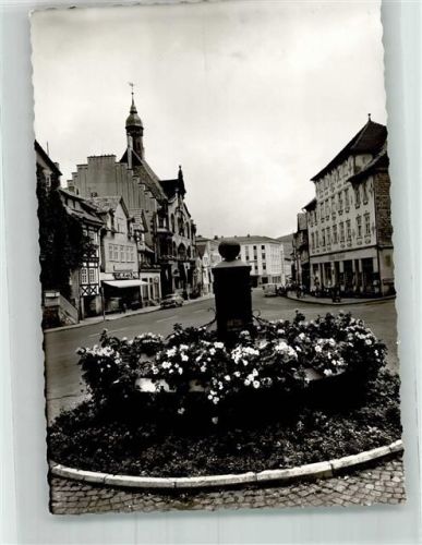 Großalmerode Marktbrunnen mit Rathaus Foto Original aus Archiv eines Ansichtskartenverlages Ort handschriftlich