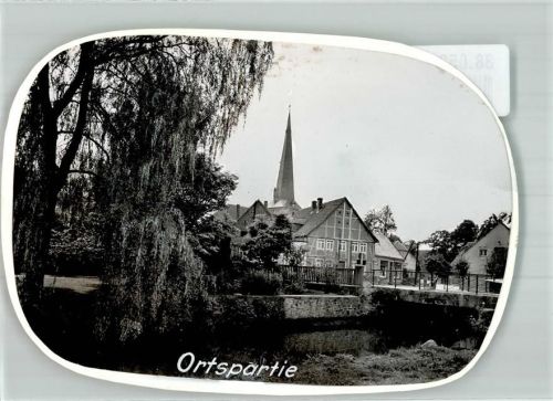 Groß Berkel Die Humme mit der St. Johannis Kirche Foto Original aus Archiv eines Ansichtskartenverlages Ort handschriftlich