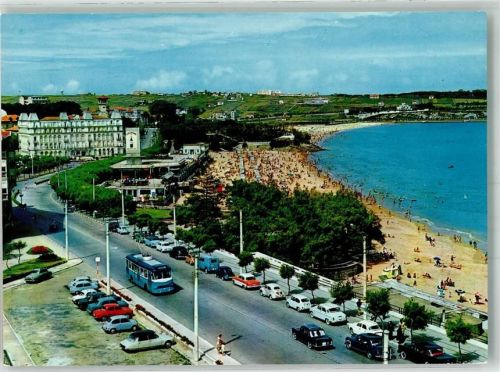 Santander Foto AK Omnibus Auto Schwimmbad Strand