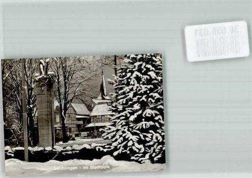 Leichlingen Winter Stadtpark Foto Original aus Archiv eines Ansichtskartenverlages