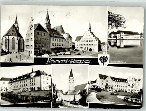 Neumarkt Pfarrkirche mit Rathaus Haus St. Marien Hofkirche Mädchenmittelschule Krankenhaus