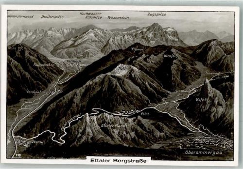 Oberau Ettaler Bergstrasse Landkarte