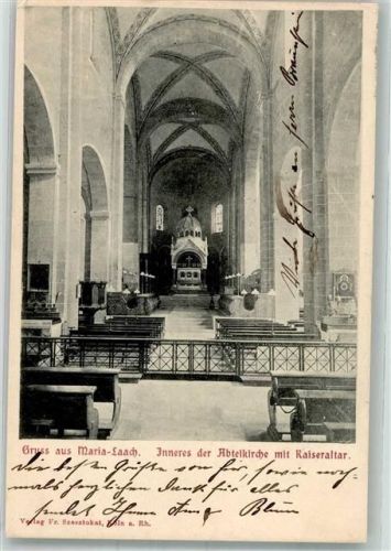 Maria Laach 1903 Inneres der Abteikirche mit Kaiseraltar