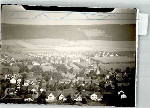 Groß Berkel Fliegeraufnahme des Ortes mit St. Johannis Kirche Foto Original aus Archiv eines Ansichtskartenverlages Ort handschriftlich Farbstriche im Bild