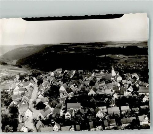 Dornhan Fliegeraufnahme des Ortes mit Ev. Kirche Foto Original aus Archiv eines Ansichtskartenverlages Ort handschriftlich