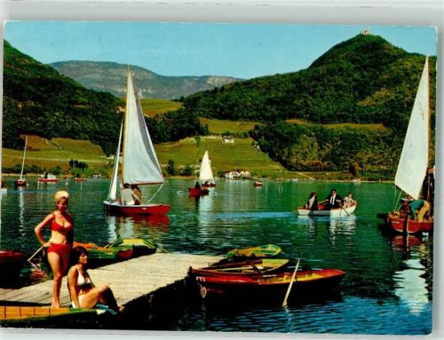 39052 Kaltern Caldaro Foto AK Schwimmbad Kalterersee