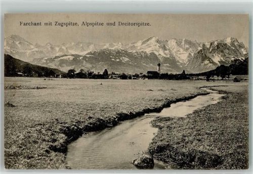 Farchant 1915 Zugspitze Alpspitze u. Dreitorspitze