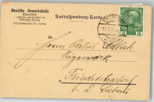 Rymarov 1913 Deutsche Gewerbekassa