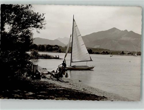 Feldwies Badestrand am Chiemsee Foto Original aus Archiv eines Ansichtskartenverlages Ort handschriftlich