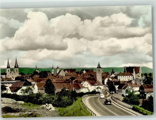 Haßfurt Panorama des Ortes mit Pfarrkirche St. Kilian