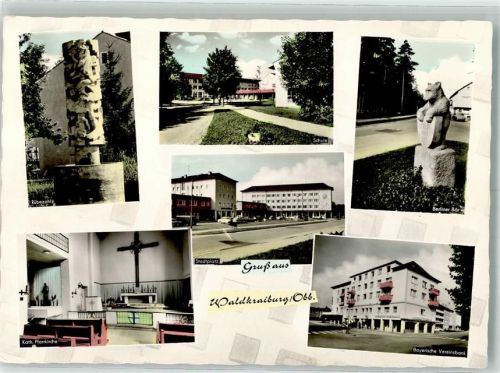 Waldkraiburg Denkmal Berliner Bär Rübezahl Kirche Stadtplatz