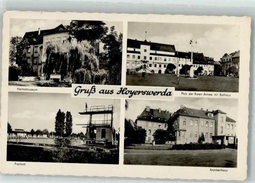 Hoyerswerda 1960 Schwimmbad Krankenhaus Rathaus Platz der Roten Armee Heimatmuseum