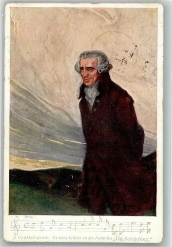 1912 sign. Friedrich Der Komponist auf Wanderschaft Wiener Künstler Postkarte B.K.W.I.