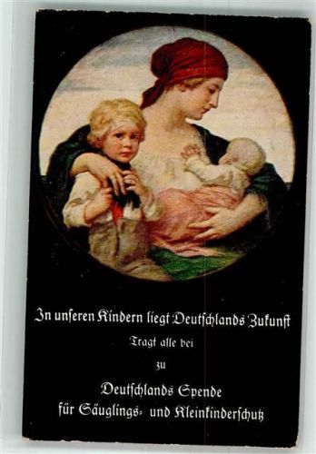 1918 Deutschlands Spende für Säuglings- und Kleinkinderschutz Mutter mit zwei Kindern